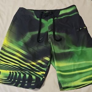 Oakley Black and Green Men's Board Shorts